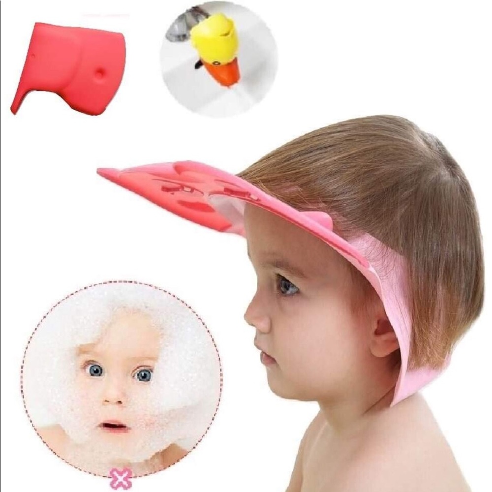 Baby shower cap, faucet extender, bath spout cover
